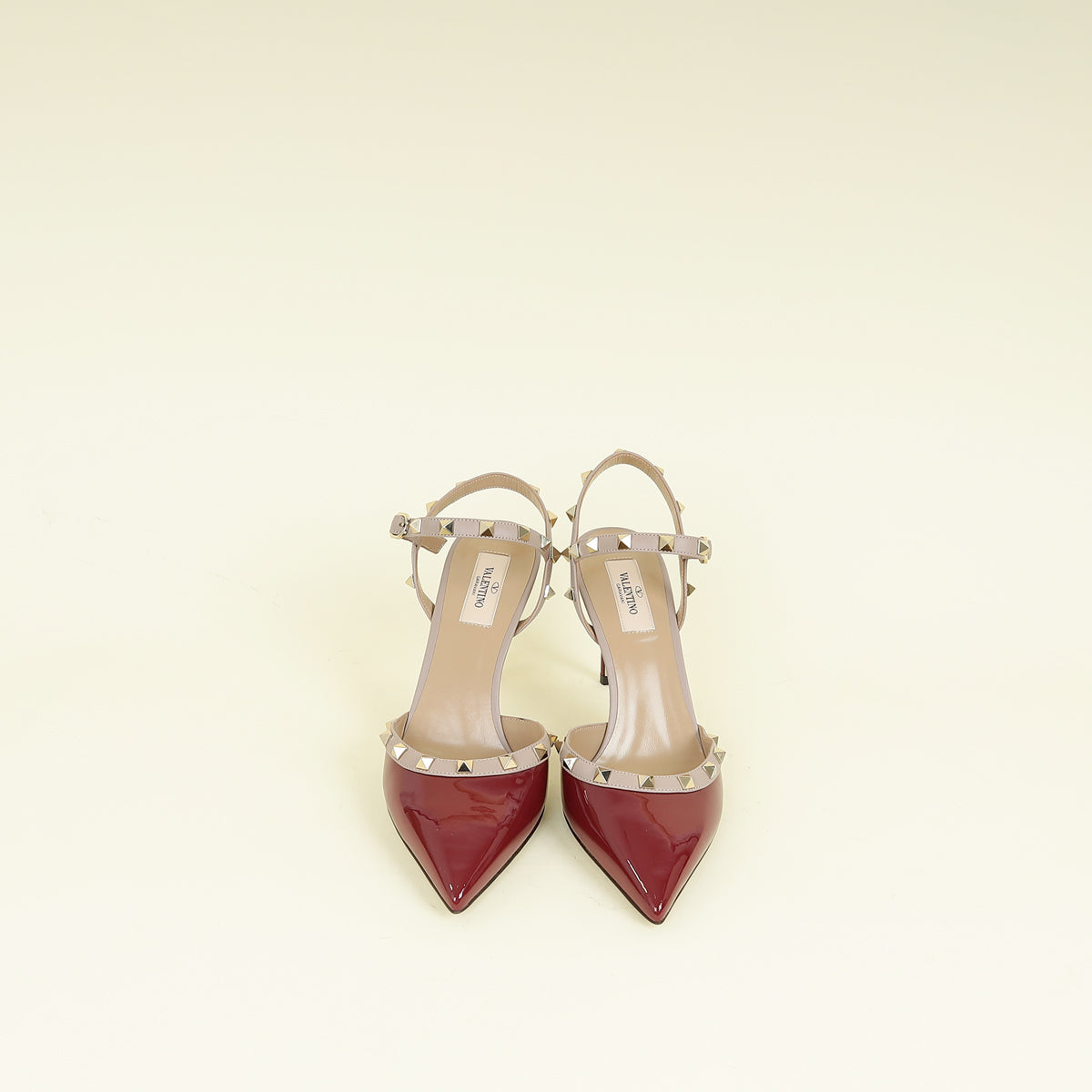 Valentino Wine Rockstud Slingback 39.5