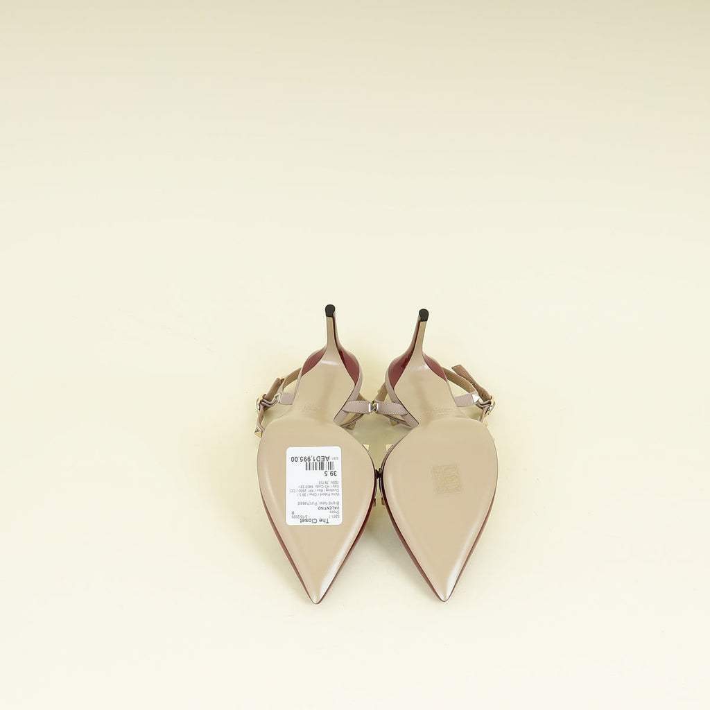 Valentino Wine Rockstud Slingback 39.5