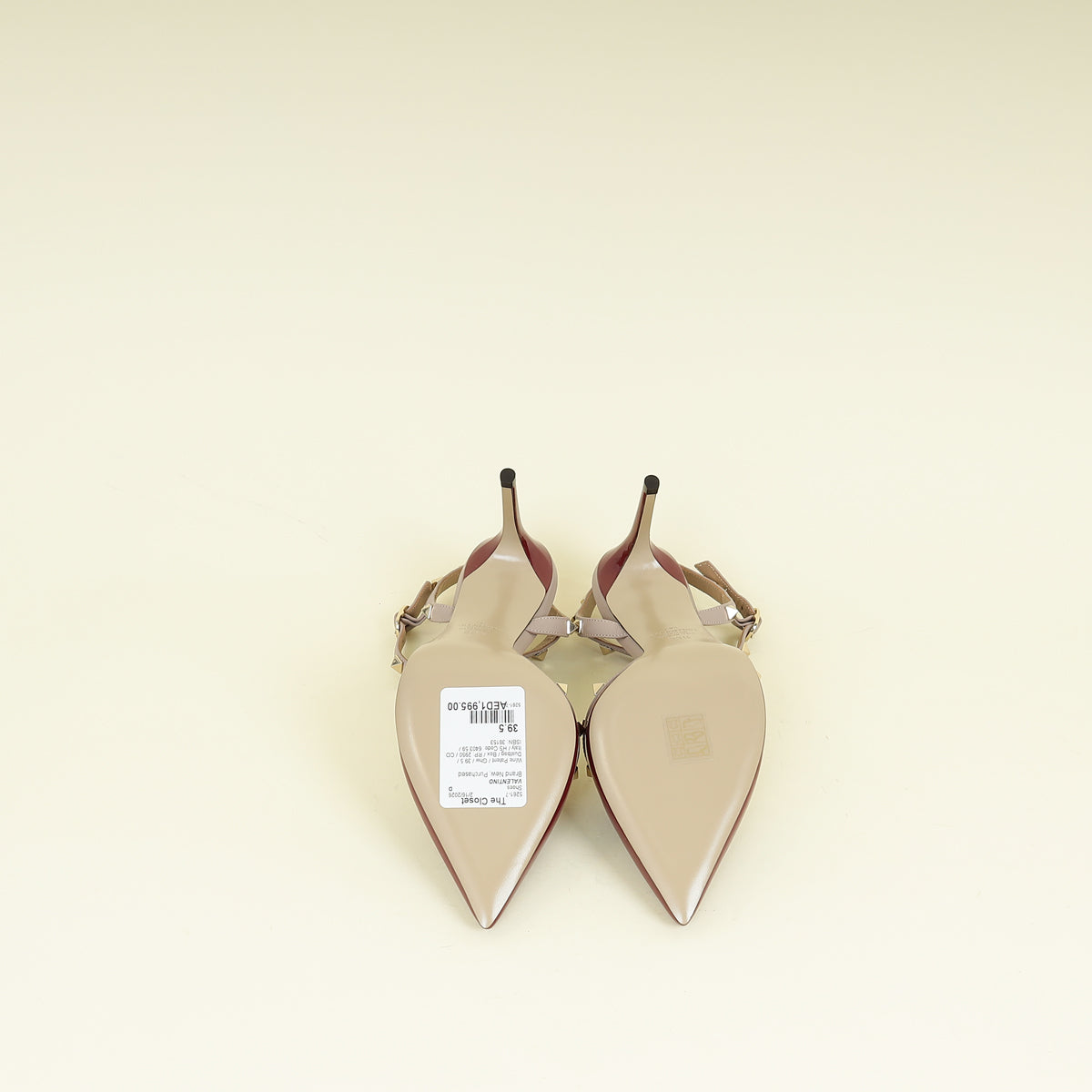 Valentino Wine Rockstud Slingback 39.5