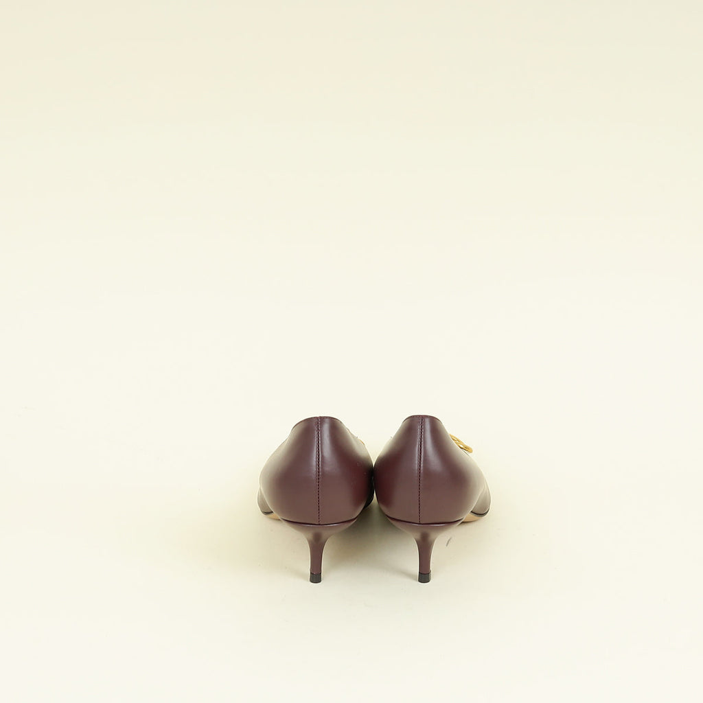 Valentino Burgundy Vlogo Pumps 39