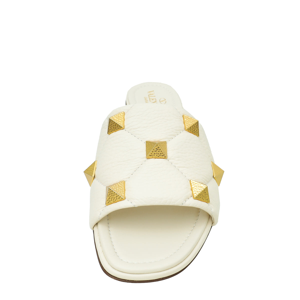 Valentino White Cream Roman Studs Flat Sandal 40.5