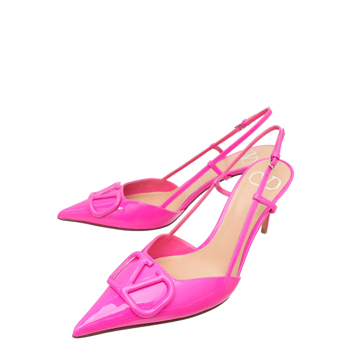 Valentino Fuchsia VLogo Slingback Pumps 40