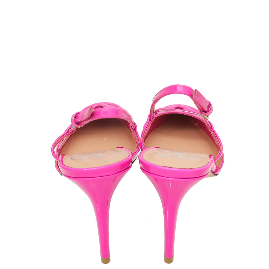 Valentino Fuchsia VLogo Slingback Pumps 40