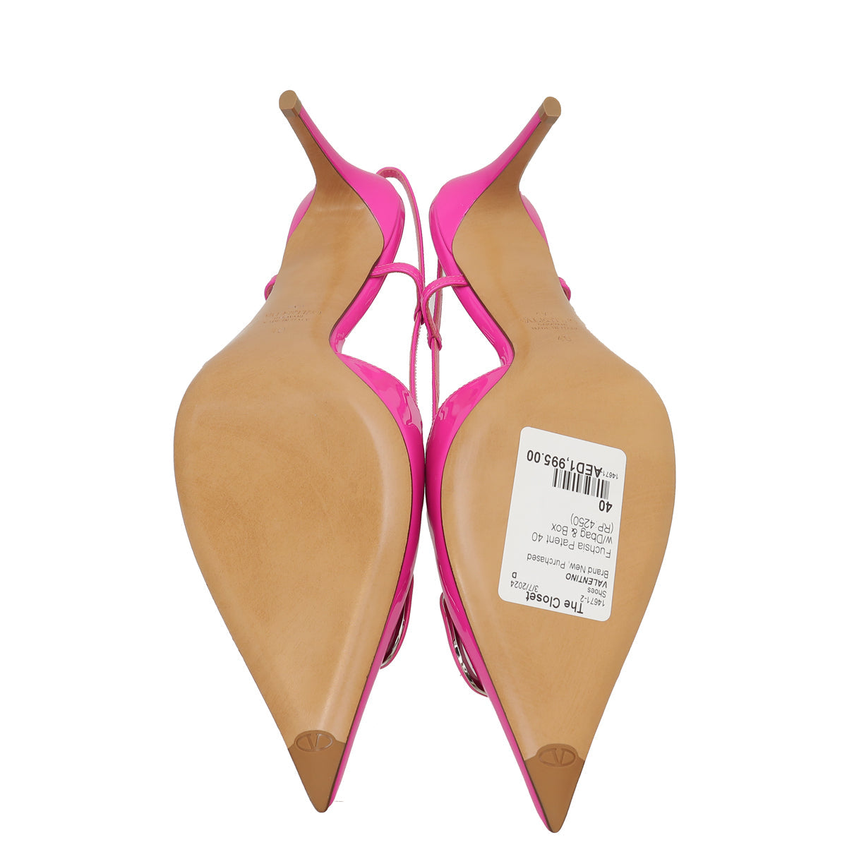 Valentino Fuchsia VLogo Slingback Pumps 40