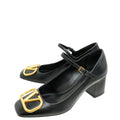 Valentino Black VLogo Mary Jane Pumps 35.5