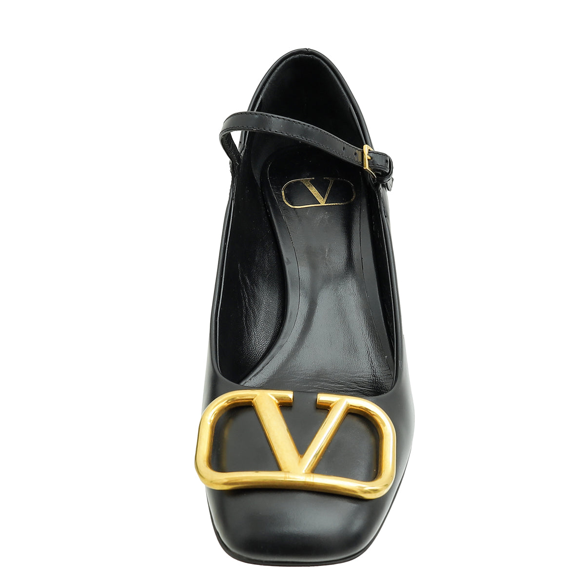 Valentino Black VLogo Mary Jane Pumps 35.5