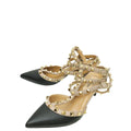 Valentino Bicolor Rockstud Caged Ankle Strap Sandals 35