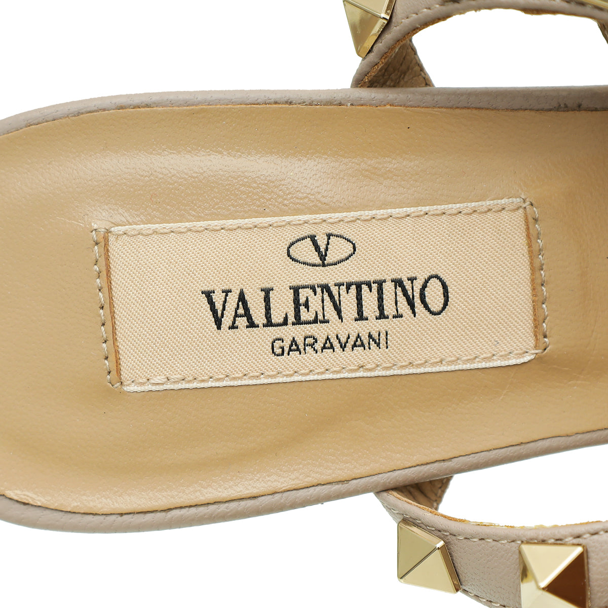 Valentino Bicolor Rockstud Caged Ankle Strap Sandals 35