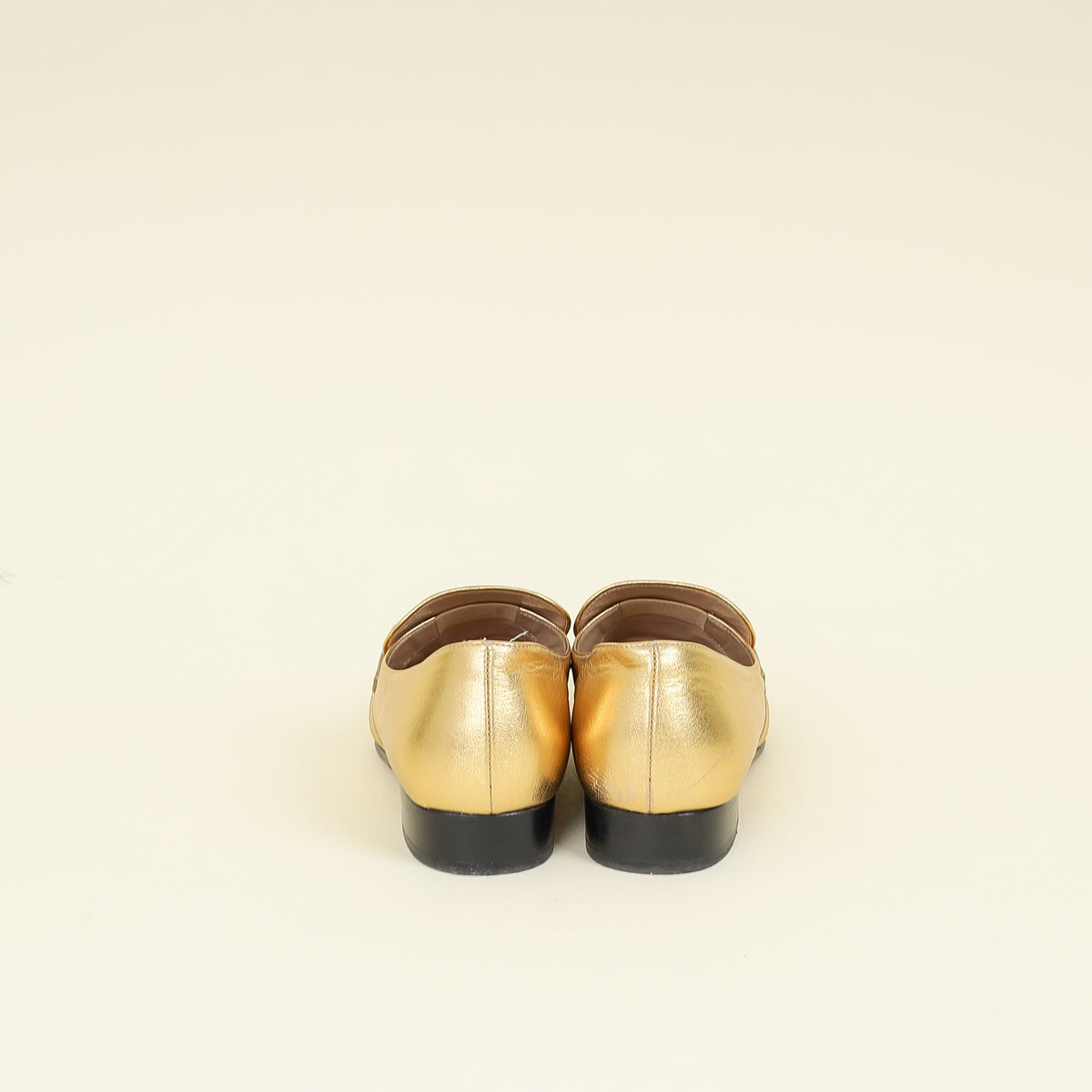 Valentino Metallic Gold Rockstud Slip On Loafers 36.5