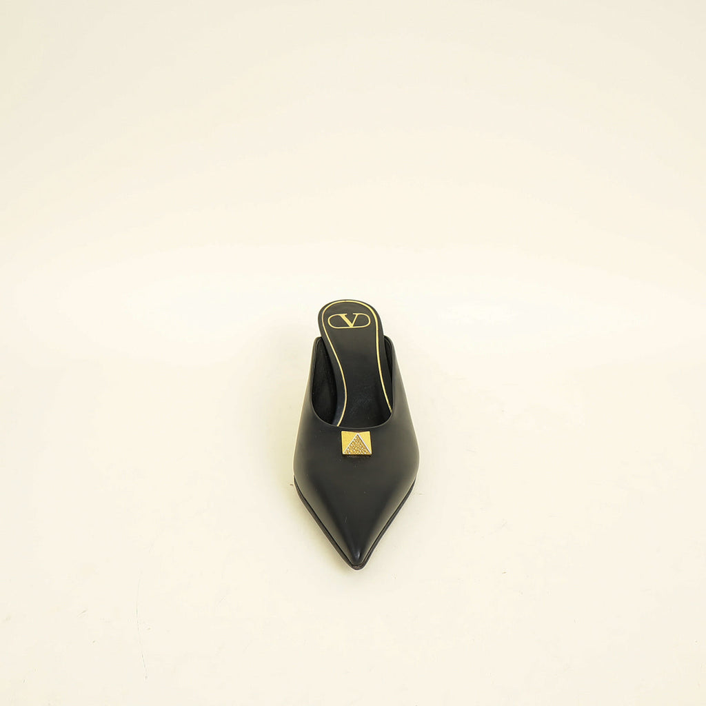 Valentino Black One Stud Mules 36