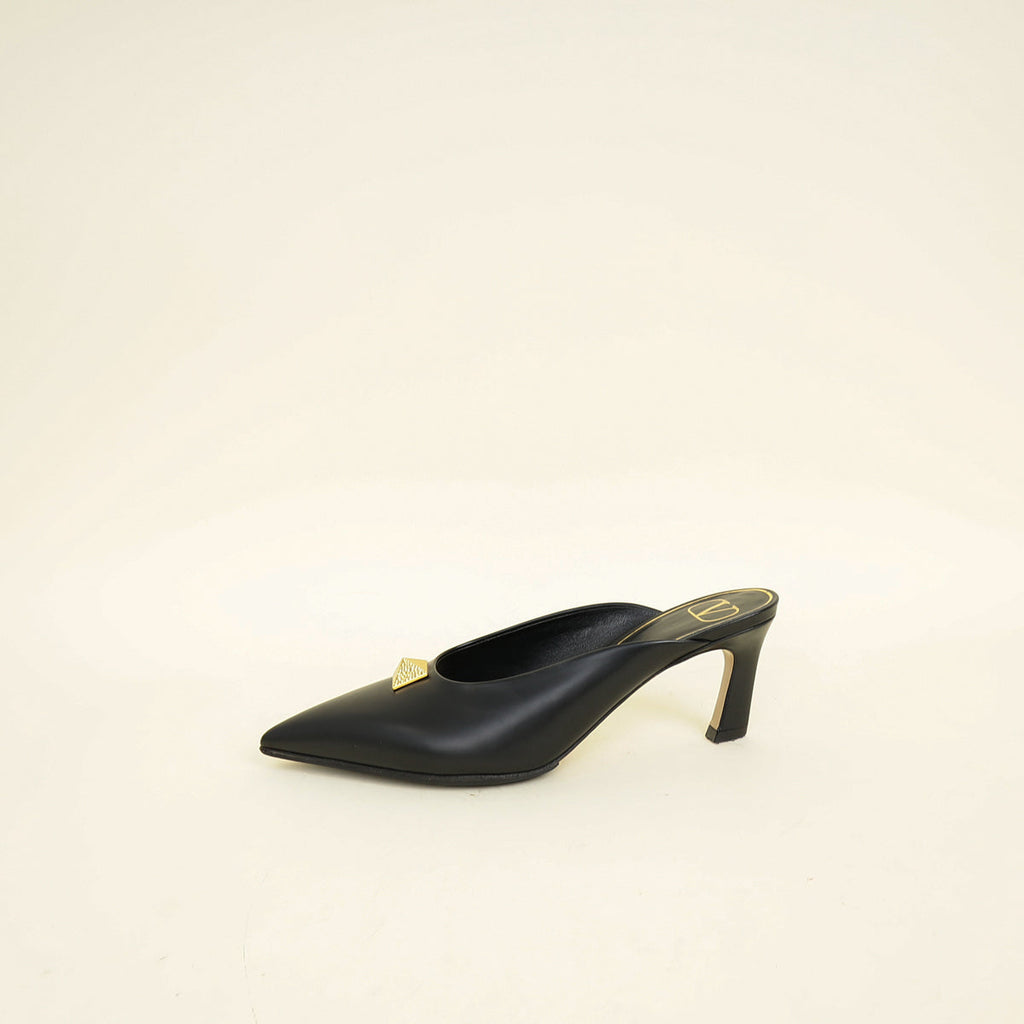 Valentino Black One Stud Mules 36