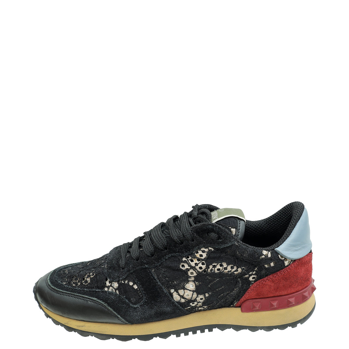 Valentino Black Multicolor Lace Rockrunner Sneaker 36