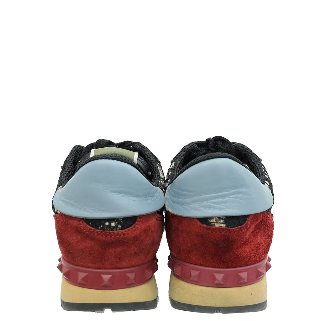 Valentino Black Multicolor Lace Rockrunner Sneaker 36