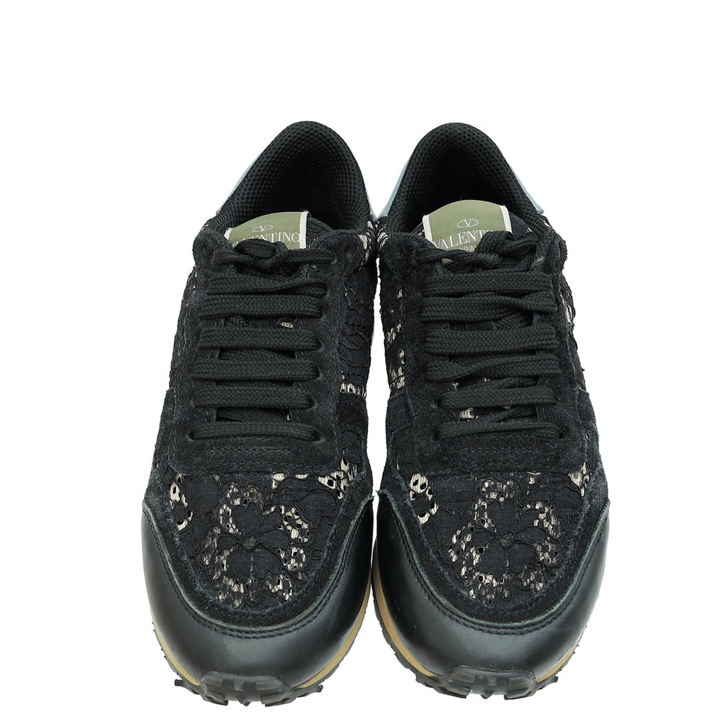 Valentino Black Multicolor Lace Rockrunner Sneaker 36