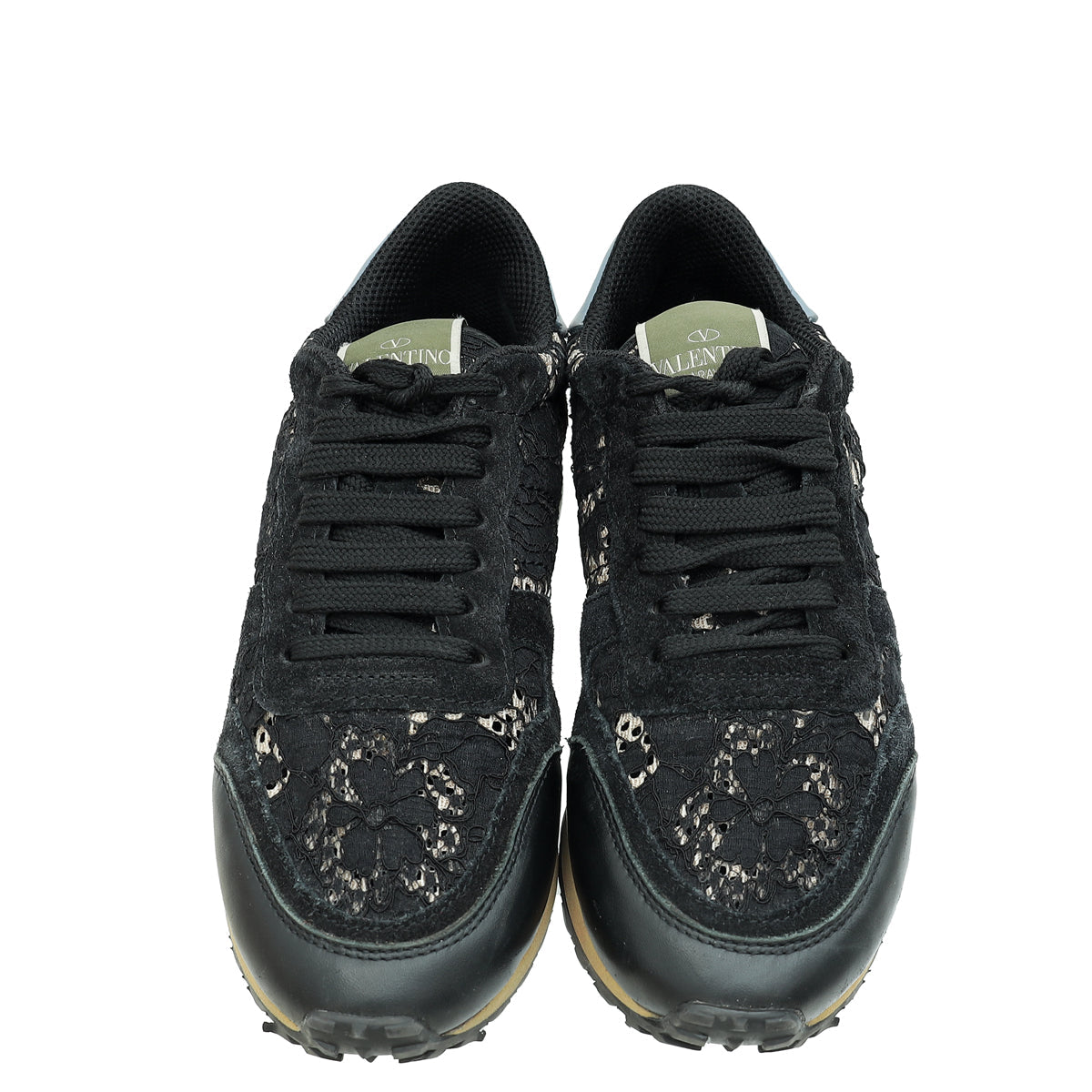 Valentino Black Multicolor Lace Rockrunner Sneaker 36