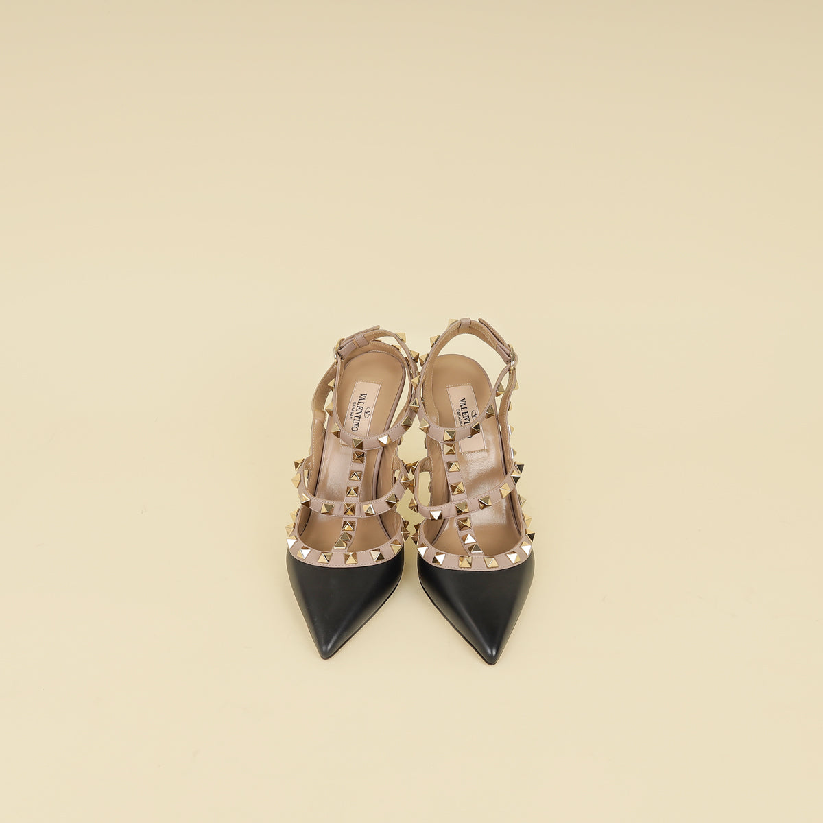 Valentino Black Rockstud Caged 100 Pumps 36