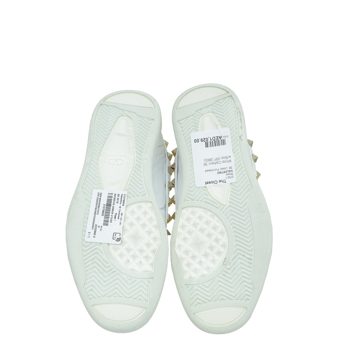 Valentino White Rockstud Armor Sneakers 36