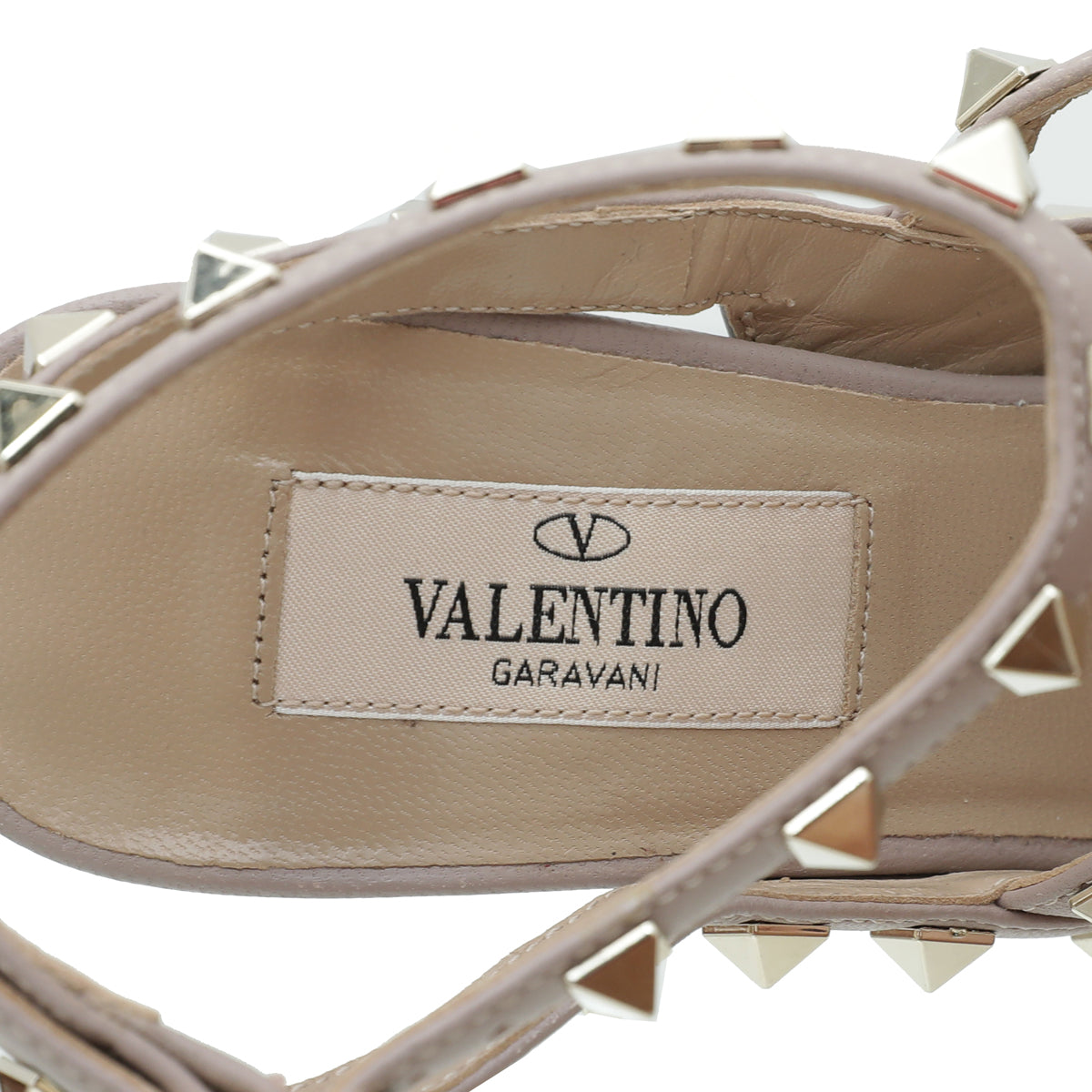 Valentino Pale Grayish Blue Rockstud Caged Ankle Strap Pumps 36