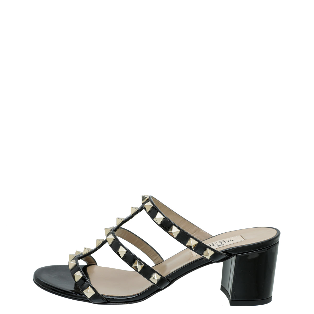 Valentino Black Rockstud Block Heeled Mules 36