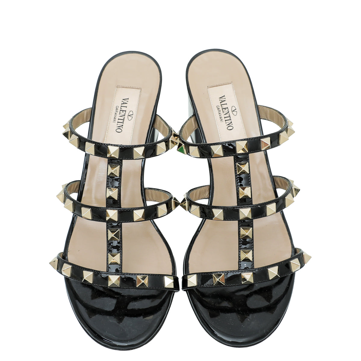 Valentino Black Rockstud Block Heeled Mules 36