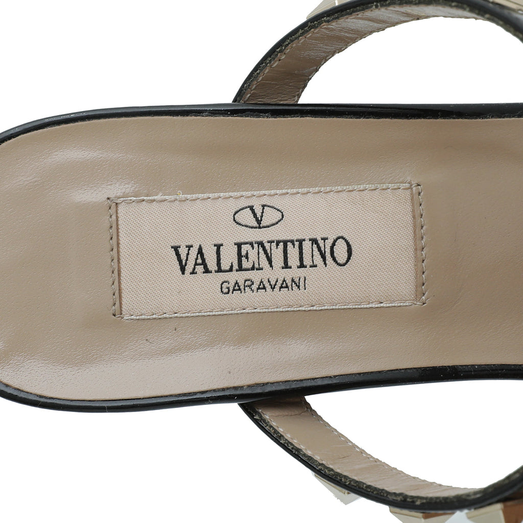 Valentino Black Rockstud Block Heeled Mules 36