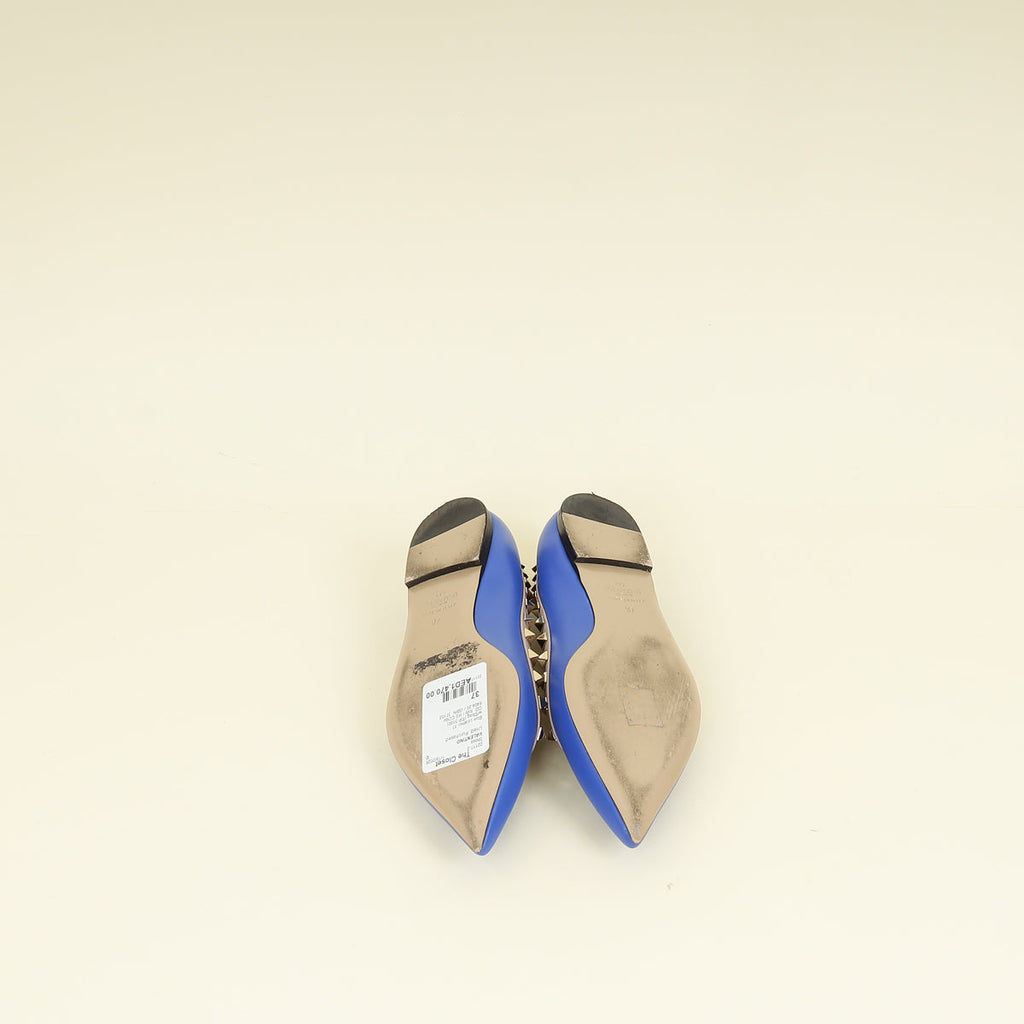 Valentino Blue Rockstud Ballerina Flats 37