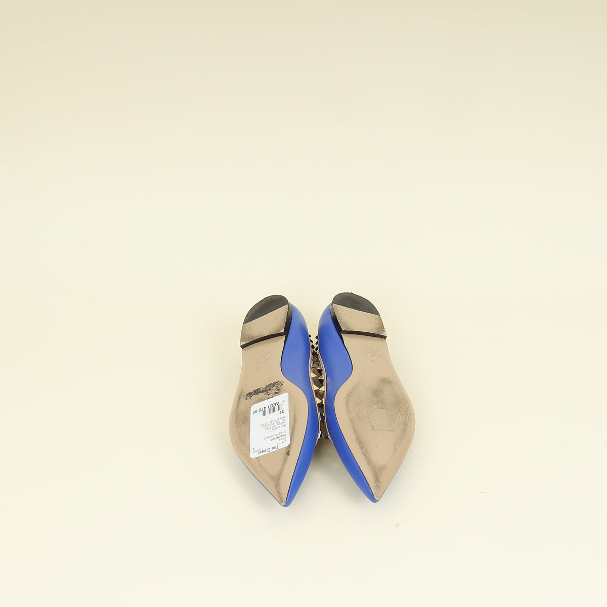 Valentino Blue Rockstud Ballerina Flats 37