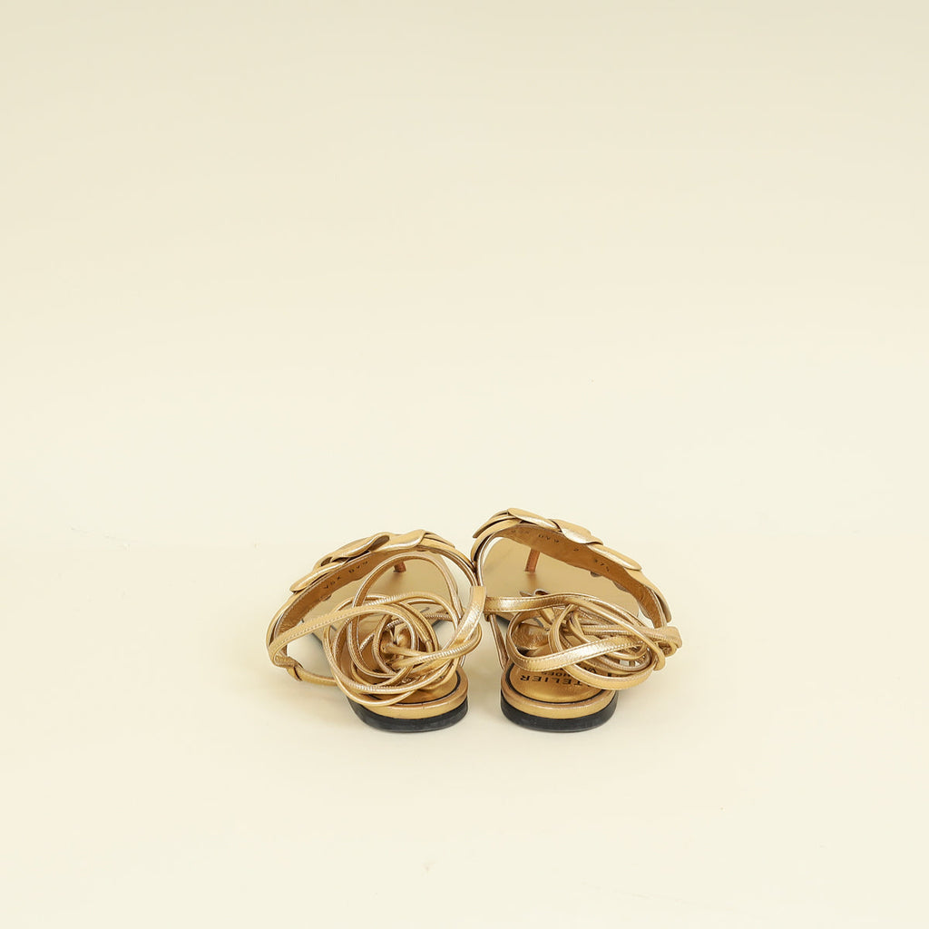 Valentino Gold Atelier Gladiator Sandals 37.5