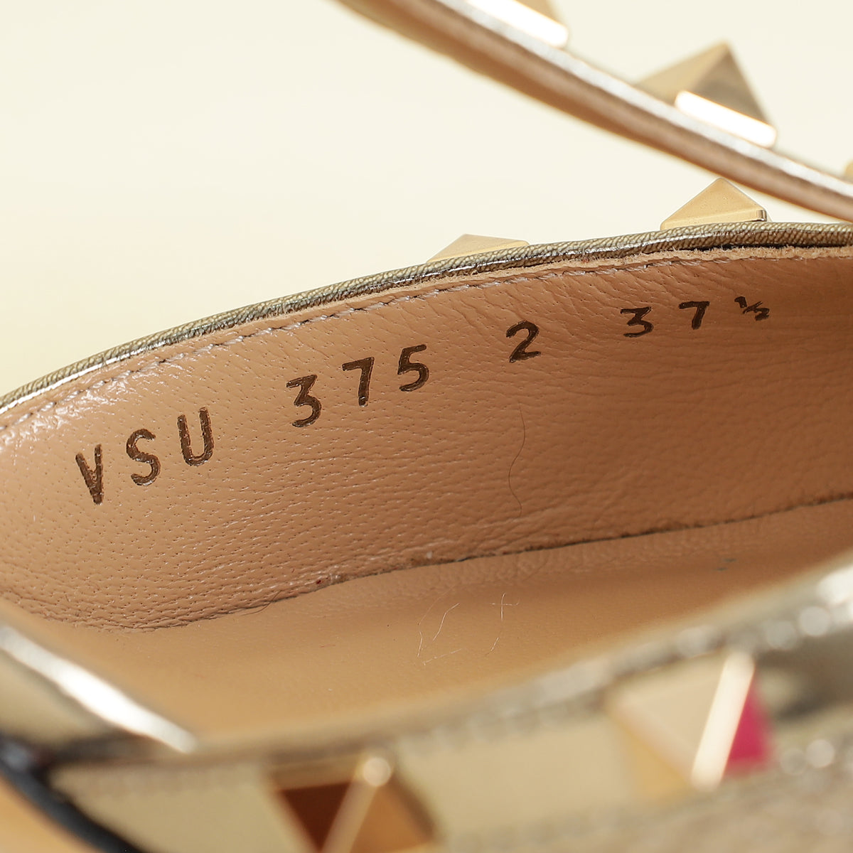 Valentino Metallic Bronze Rockstud Caged Ankle Strap Pumps 37.5