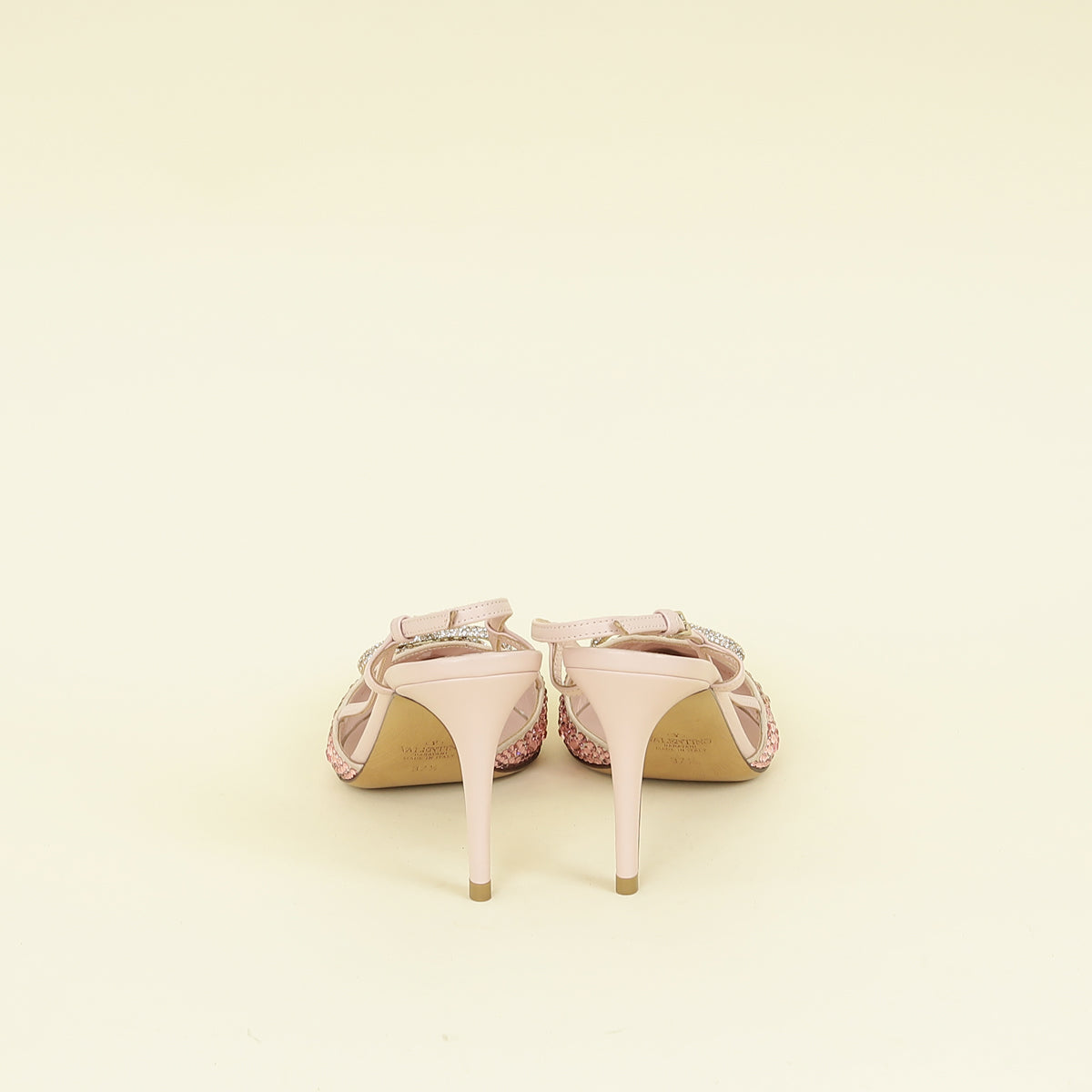 Valentino Bicolor VLogo Signature Embellished Slingback Pumps 37.5