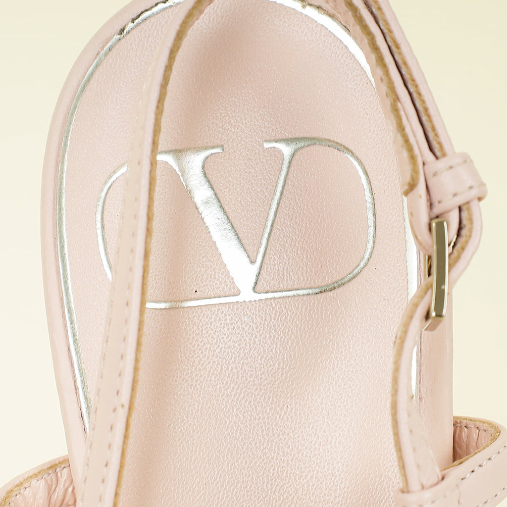 Valentino Bicolor VLogo Signature Embellished Slingback Pumps 37.5