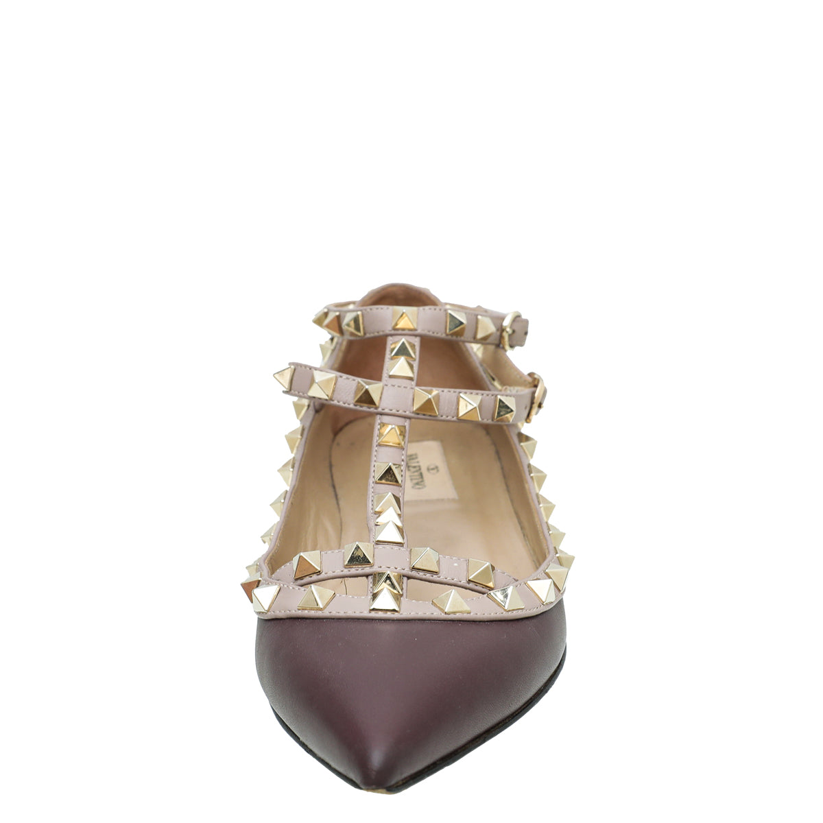 Valentino Bicolor Rockstud Caged Ballet Flats 37