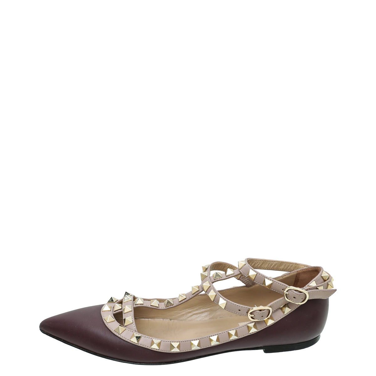 Valentino Bicolor Rockstud Caged Ballet Flats 37