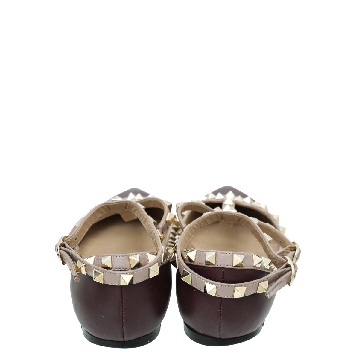 Valentino Bicolor Rockstud Caged Ballet Flats 37