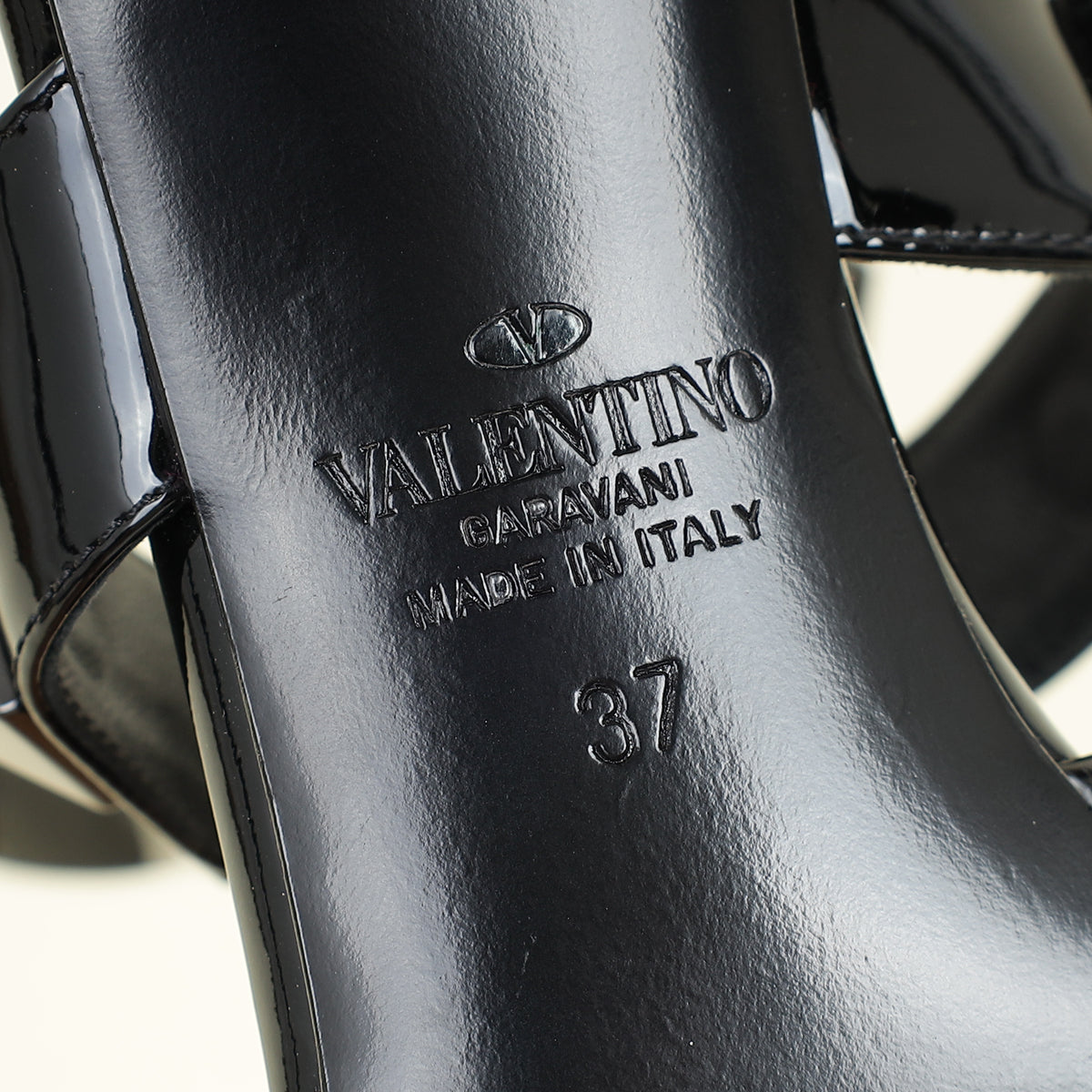 Valentino Black Roman Stud Ankle Strap Pump 37