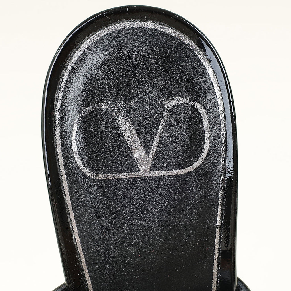 Valentino Black Roman Stud Ankle Strap Pump 37