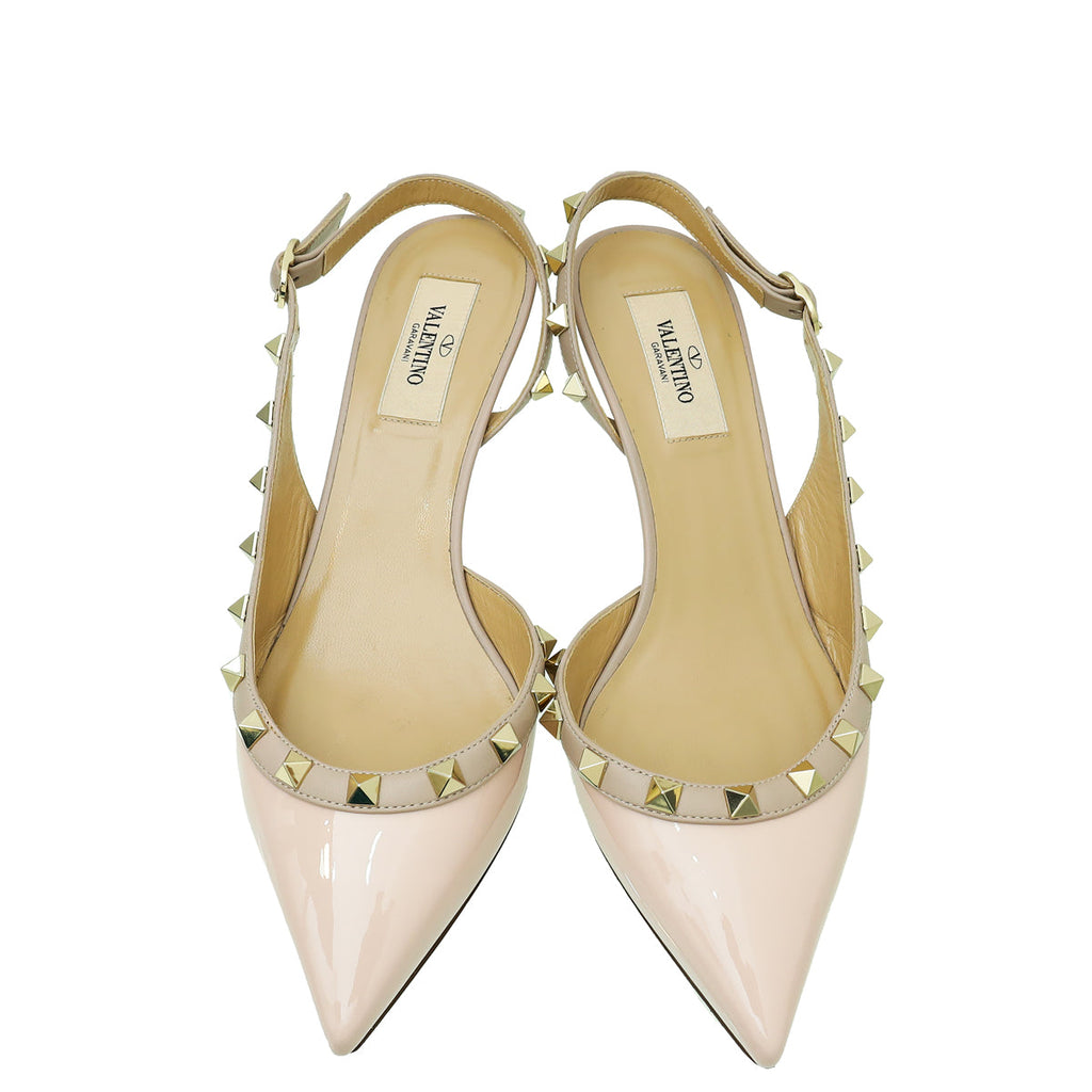 Valentino Pink Rockstud Slingback 37