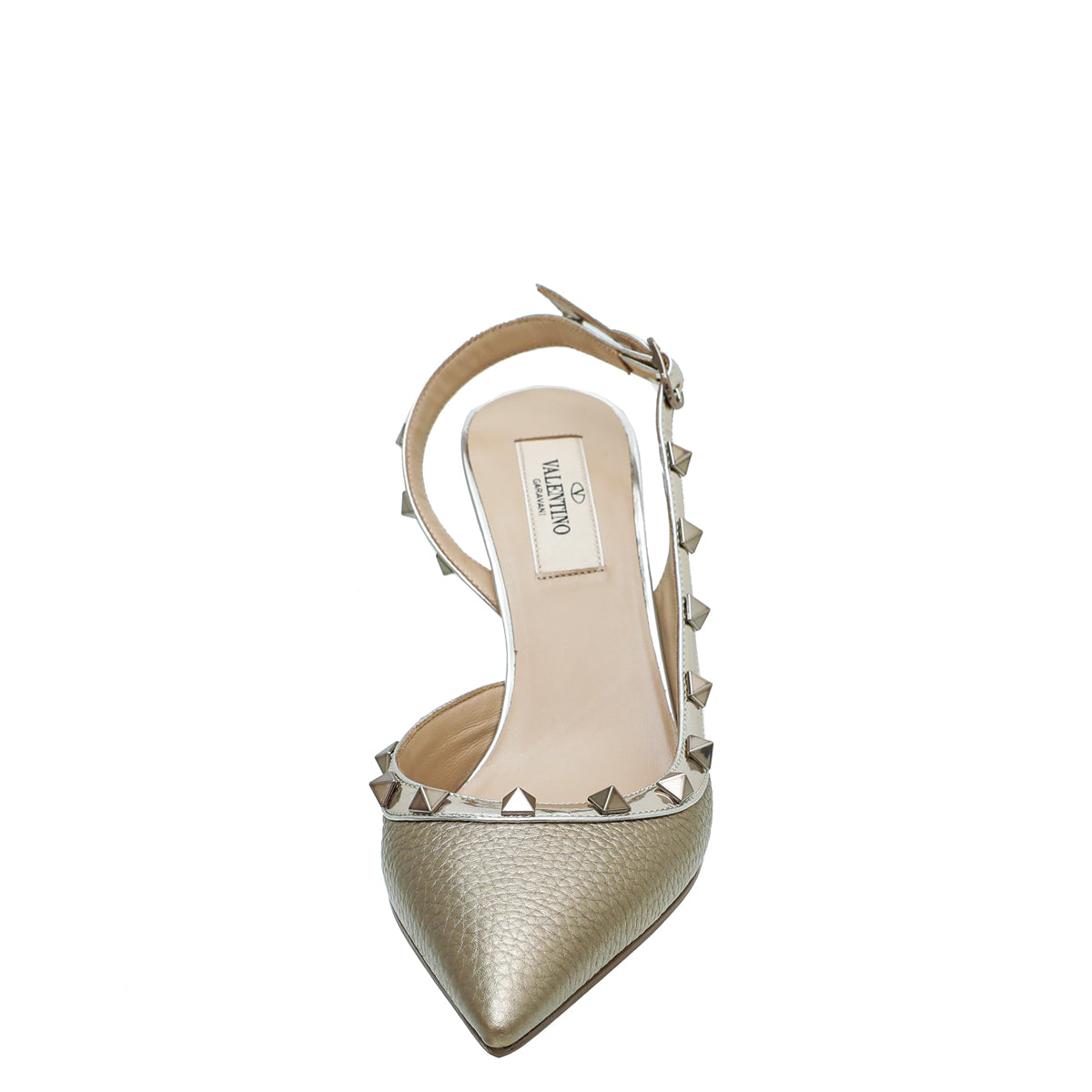Valentino Bicolor Rockstud Half D'Orsay Slingback 37