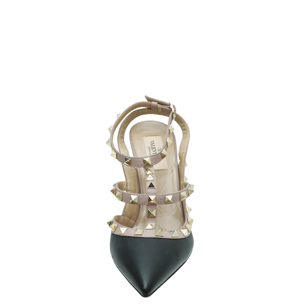 Valentino Bicolor Rockstud Caged Ankle Strap Pump 38.5