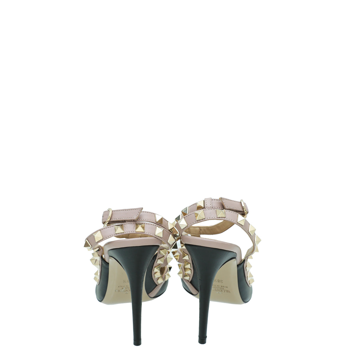 Valentino Bicolor Rockstud Caged Ankle Strap Pump 38.5
