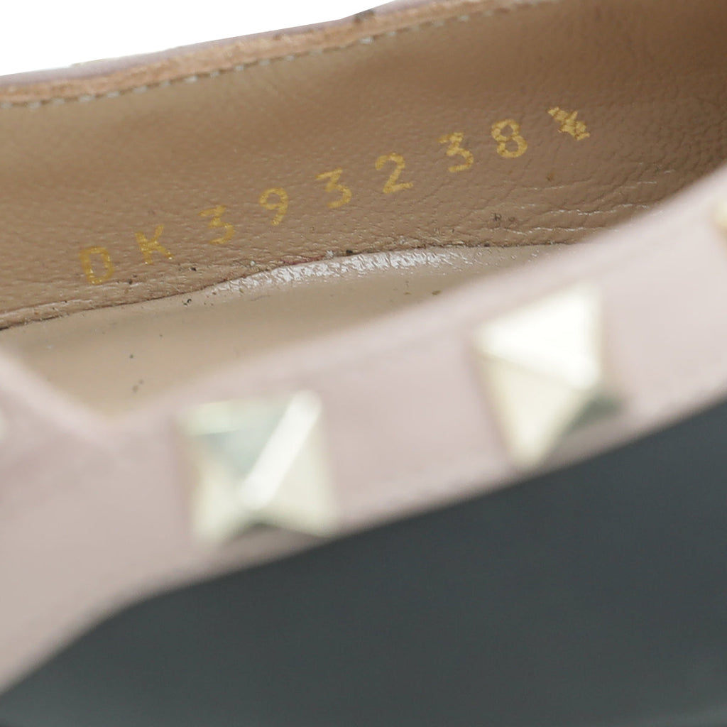 Valentino Bicolor Rockstud Caged Ankle Strap Pump 38.5