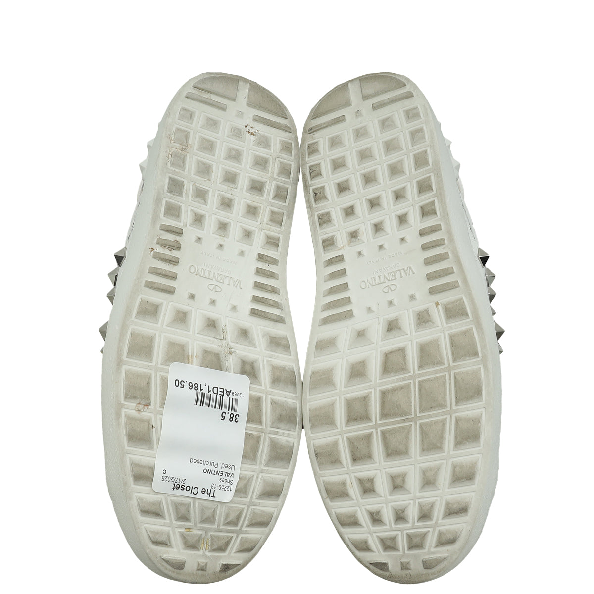 Valentino Bicolor Rockstud Star Print Open Sneaker 38.5