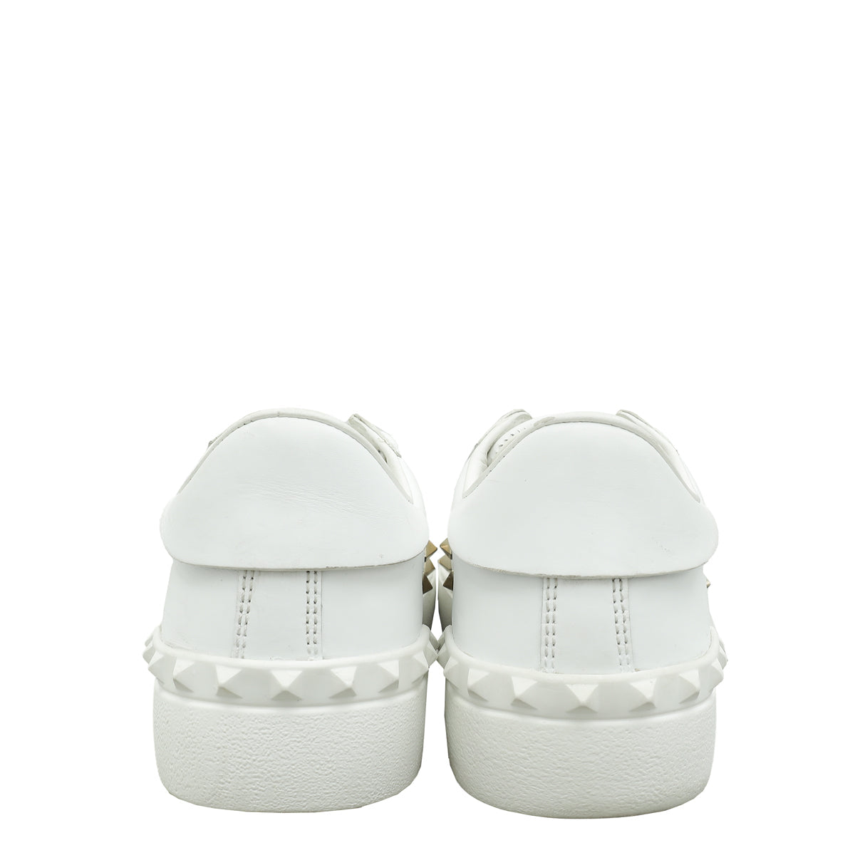 Valentino White Rockstud Heart Embroidered Untitled Open Sneaker 38.5