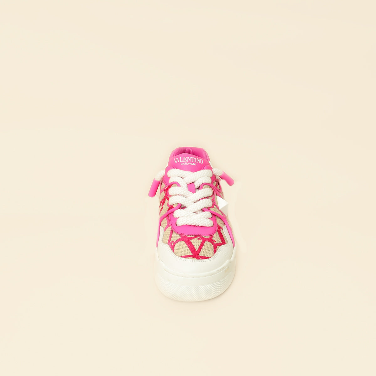 Valentino Bicolor One Stud XL Toile Iconographe Sneakers 38.5