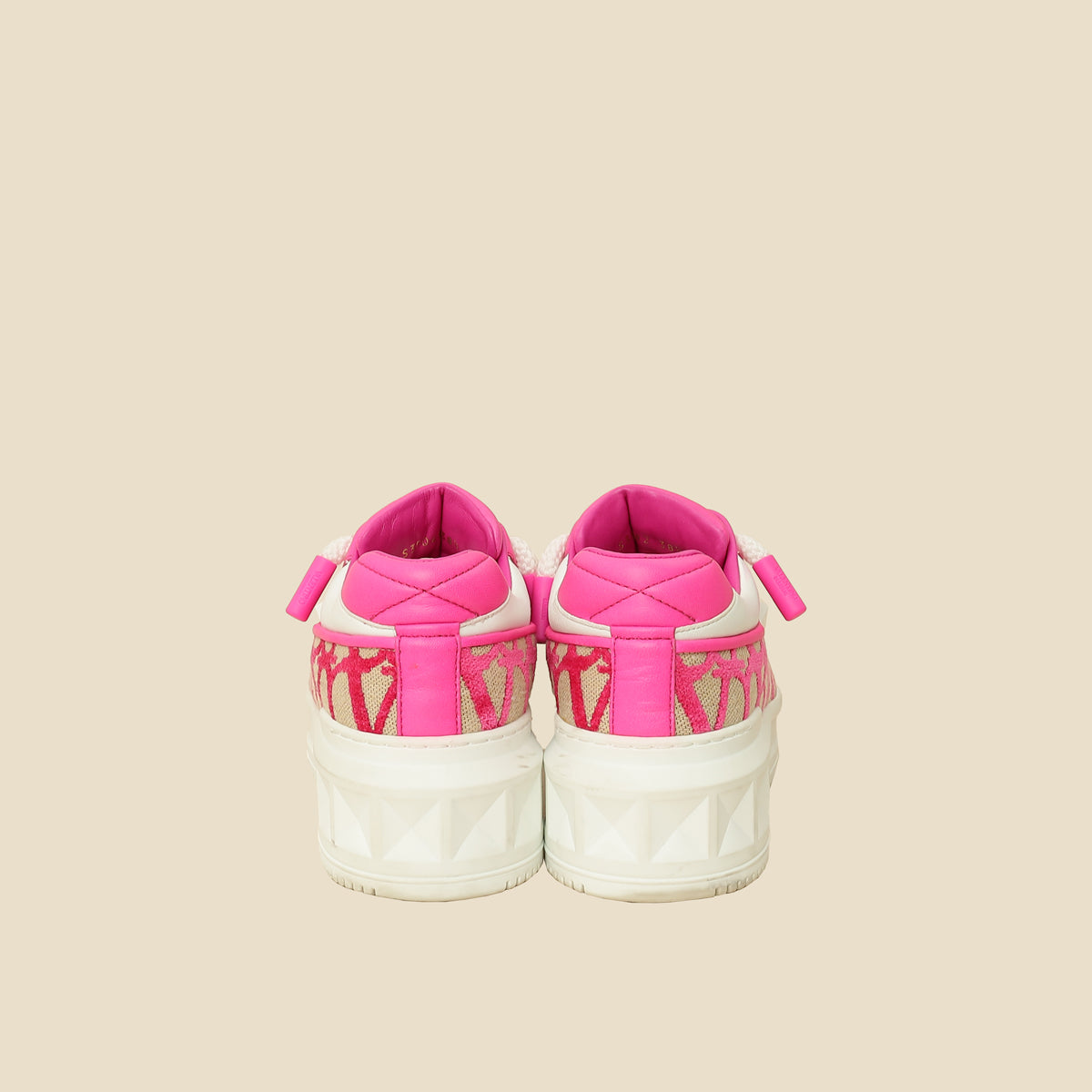 Valentino Bicolor One Stud XL Toile Iconographe Sneakers 38.5