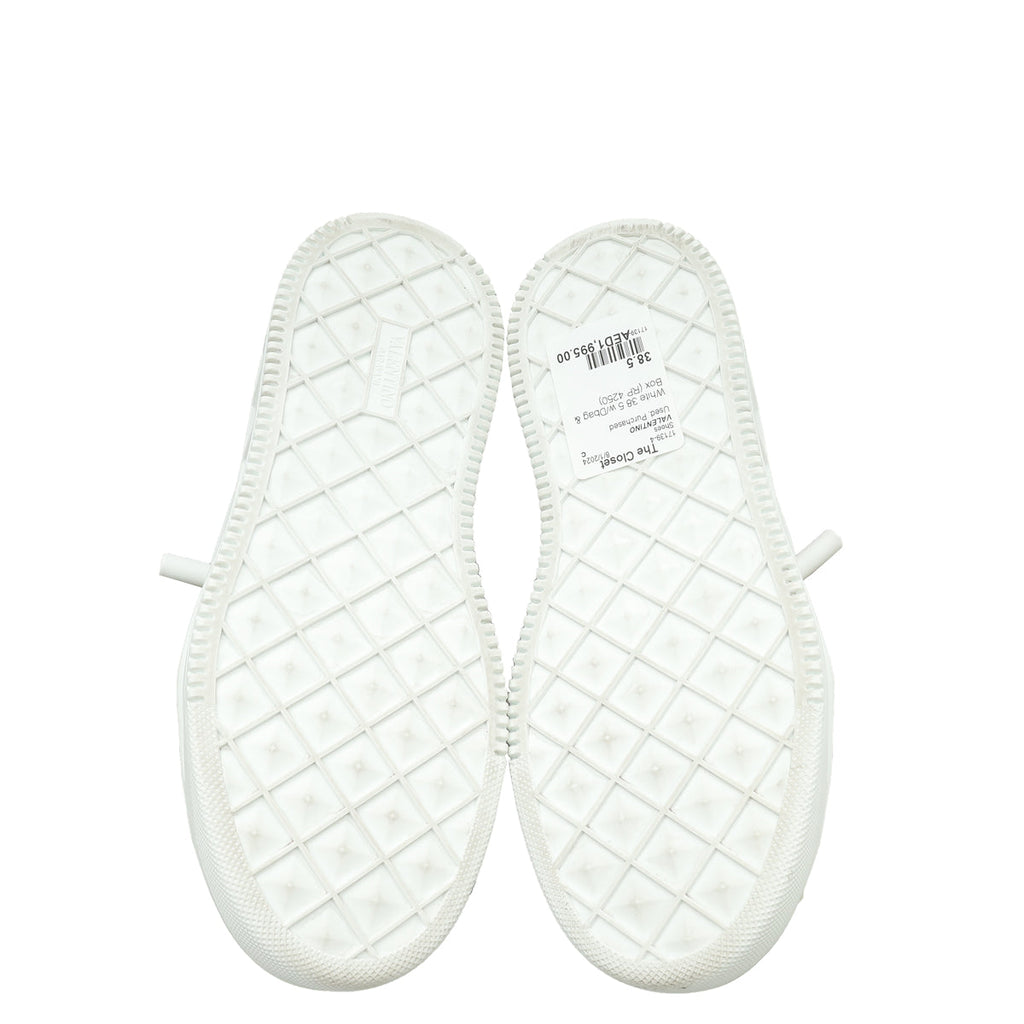 Valentino White One Stud XL Nappa Low-Top Sneaker 38.5