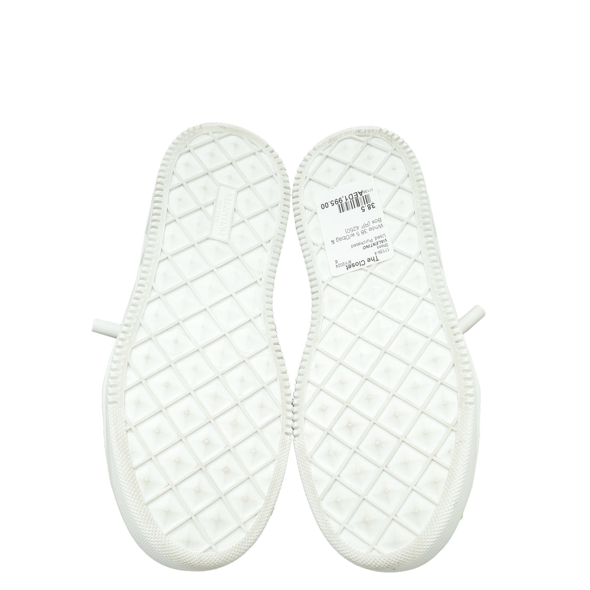 Valentino White One Stud XL Nappa Low-Top Sneaker 38.5