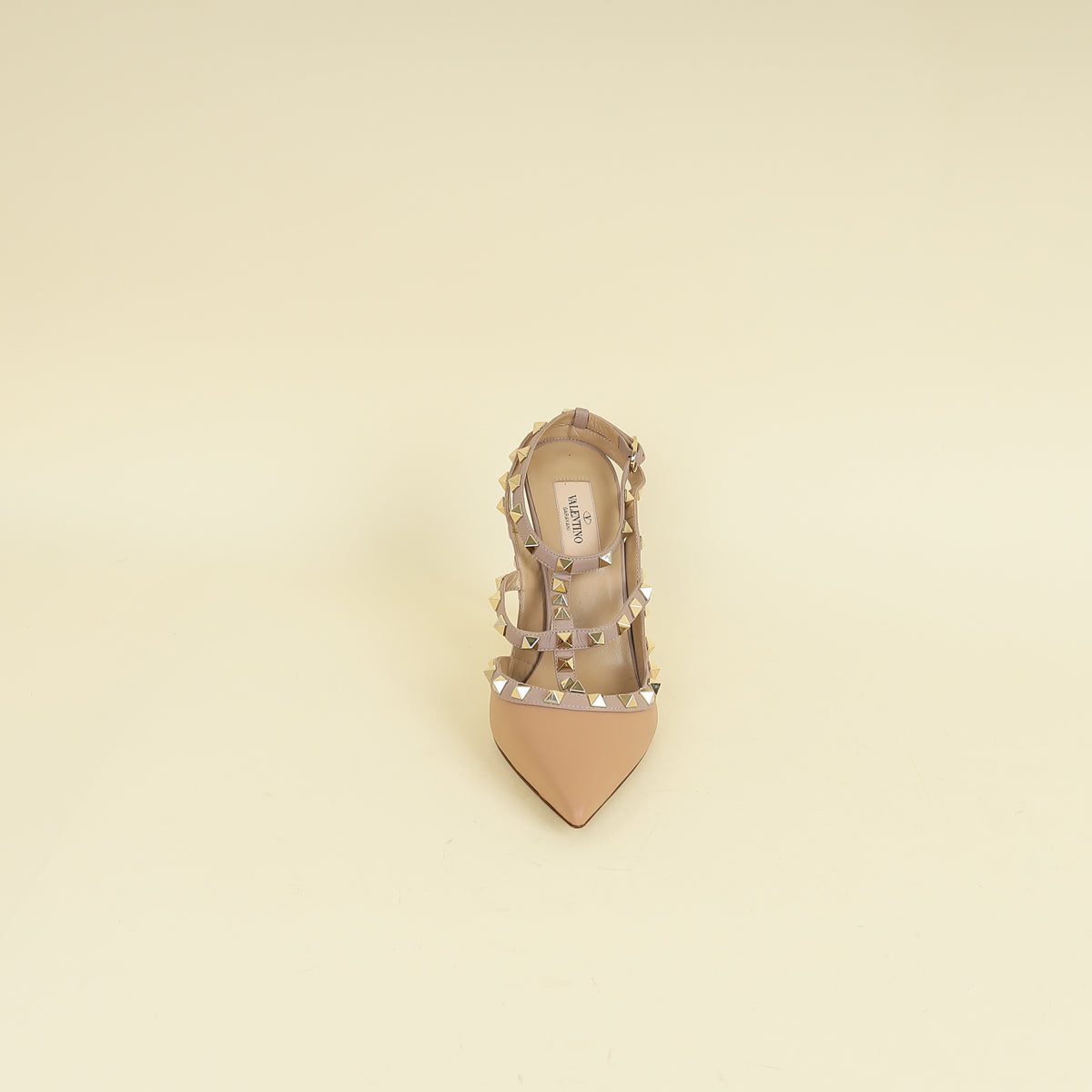 Valentino Nude Rockstud Caged Ankle Strap Pump 38.5