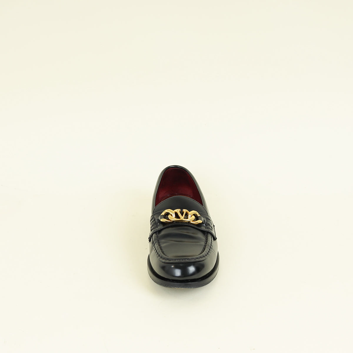 Valentino Black Vlogo Chain Loafer 38.5