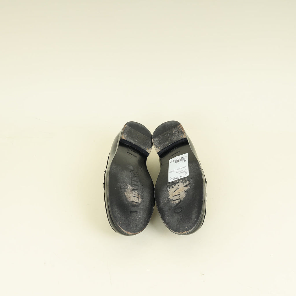 Valentino Black Vlogo Chain Loafer 38.5